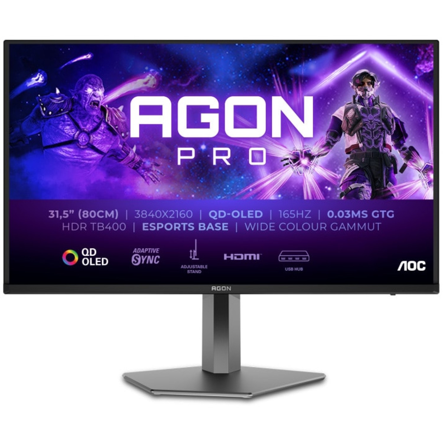 Monitor AOC Agon Pro AG326UD 31,5" OLED 4K 165Hz Black